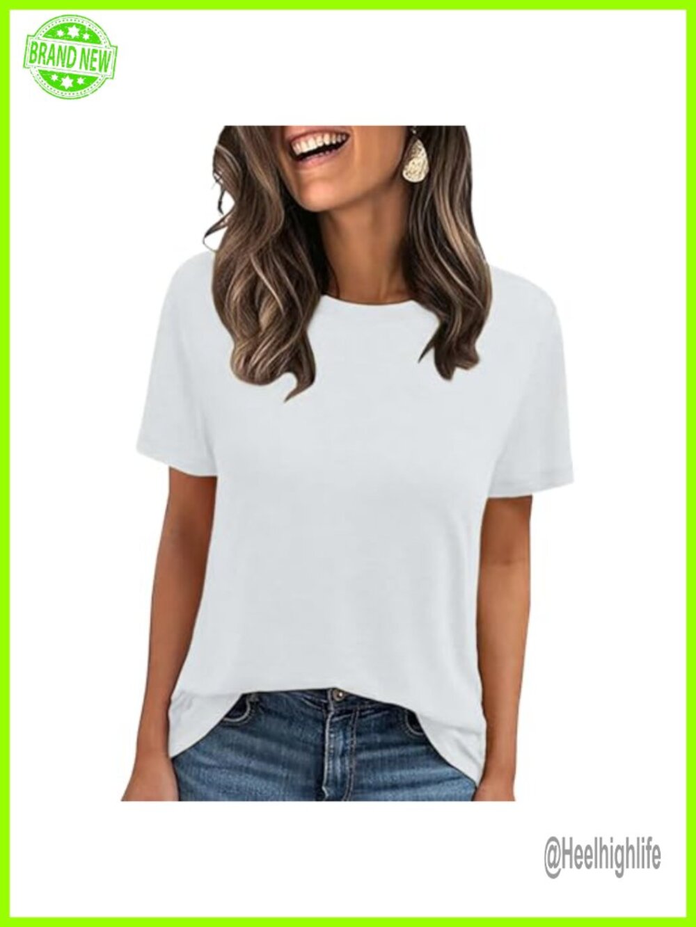 Women's Summer Short Sleeve Crewneck T-Shirt Casual Basic Tee